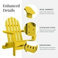 thumbnail image 2 of DuroGreen Adirondack Chair Set Made With All-Weather Tangent lumber, 2 Chairs, 1 Side Table, Oversized, High End Patio Furniture for Porch, Lawn, or Deck, No Maintenance, USA Made, Lemon Yellow, 2 of 6