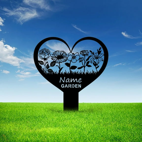 Custom Flowers Grandma Garden Metal Sign With Stakes, Flowers Garden Sign, Metal Yard Decor, Metal Garden Sign, Gardener Gift