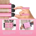 thumbnail image 2 of Rizador de 3 barriles para ondas playeras, rizador de pelo de cerámica rosa turmalina estilo sirena con calentamiento rápido., 2 of 5