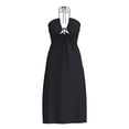 thumbnail image 1 of Vestido George para Mujer, Escote Halter con Cintas Ajustable, Estampado Flores Negro Talla EG, 1 of 4