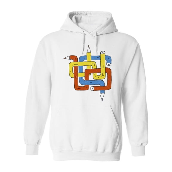 Entangled Pencils Hoodie Men -Image by Shutterstock, Male 4X-Large