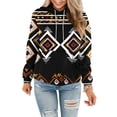 thumbnail image 2 of Tejiojio Womens Fall Clearance's Women's Casual Print Ethnic Style Long Sleeve Pocket Hoodie Womens Sweatshirts & Hoodies, 2 of 6