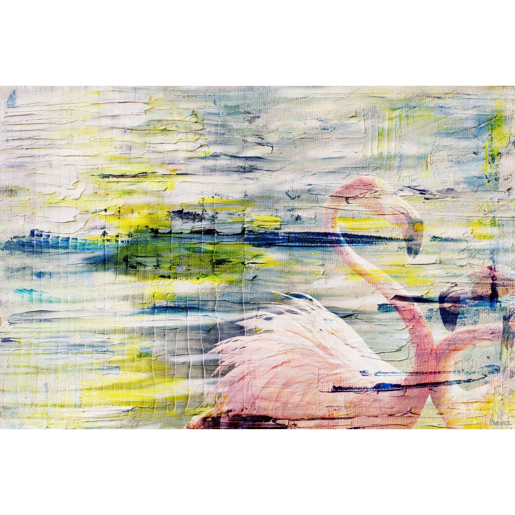 "Flamingo Style" Painting Print on Wrapped Canvas