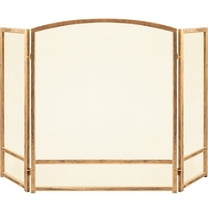 Best Choice Products 47.5x27.25in 3-Panel Steel Mesh Fireplace Screen, Spark Guard w/ Rustic Worn Finish - Antique Gold