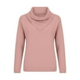 thumbnail image 5 of Women's Cowl Neck Sweater Lightweight Solid Color Long Sleeve Knit Pullover Jumper Tops Pink L, 5 of 7