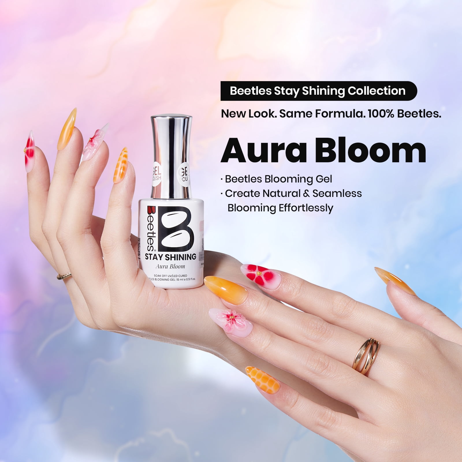 Beetles Stay Shining Collection Salon-Quality Gel Polish- 0.51 fl oz -Aura Bloom