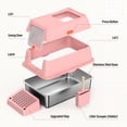 thumbnail image 5 of Removable Stainless Steel Cat Litter Box with lid, Front & Top Entry Kitty LitterBox，Cat Litter Box Enclosure, XL Extra Large High-Sided Metal Cat Box with Scoop, Mat, Footboard (Pink), 5 of 6