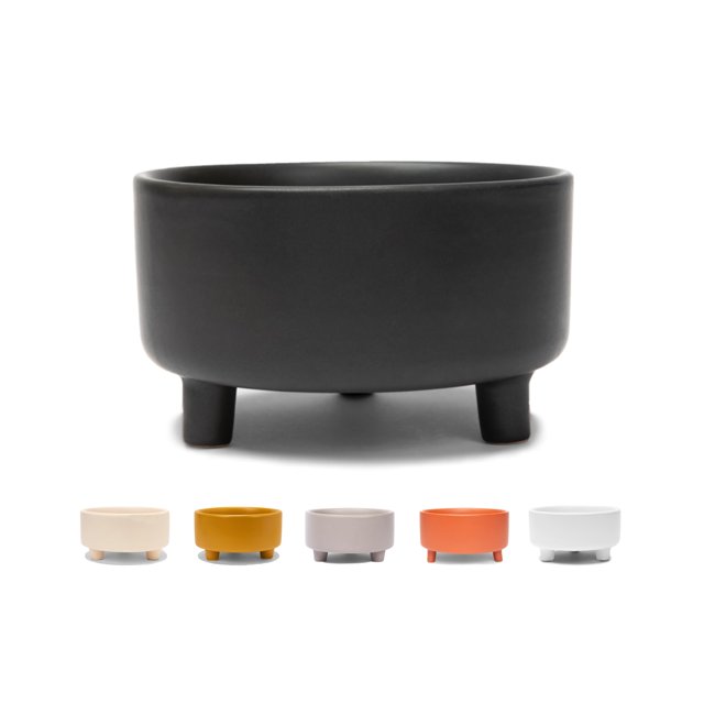 Waggo Uplift Cuenco De Cerámica Para Perros Para Razas Pequeñas, Medianas Y Grandes, Pesado Y Duradero, Plato De Agua Y Comida Para Mascotas, Apto Para Lavavajillas, Comedero Elevado Moderno (Negro Me