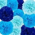 thumbnail image 4 of LQQBOX Blue Tissue Paper Pom Poms Decorations 10 inch and 12 inch,12 Piece Set for Gender Reveal or Shower Birthday Party Hanging Decor, 4 of 7