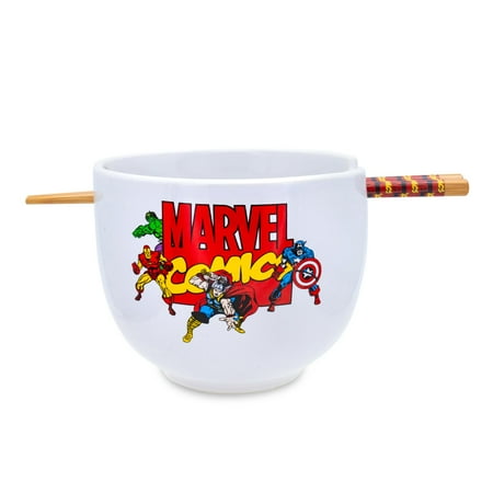 Silver Buffalo SVB-MC1515KD-C Marvel Comics Ceramic Ramen Bowl with Chopsticks