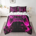 thumbnail image 3 of Manfei Gamepad Bedding Sets Twin Size for Teens, Square Geometric Bed in a Bag Twin size, Game Console Reversible Comforter Sets with Sheets, Breathable Room Decoration, 7pcs, 3 of 7