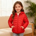 thumbnail image 5 of XIMIN Kids Coat Girls Boys Warm Quilted Puffer Jacket Travel Jackets Lightweight Long Sleeve Packable Fall Winter Outerwear Coats Cozy Tween Trendy Clothes, 5 of 9