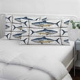 thumbnail image 4 of Retro Fish Coastal Throw Pillow Cover, Pillowcase Protectors with Zipper, Breathable Decorative Lumbar Pillow Case Cover, Vintage Summer Beach Nautical Ocean Pillow Shams for Couch Sofa 12x20Inch, 4 of 8