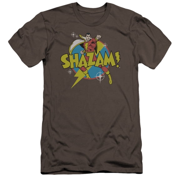 DC Comics Power Bolt Premium Canvas Adult Slim Fit 30/1 T-Shirt Charcoal
