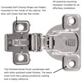 thumbnail image 2 of Hickory Hardware Hh075220 1-3/8" Overlay Concealed Euro Cabinet Door Hinge - Nickel, 2 of 3