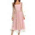 2025 Women Lace Long Sleeve Dresses Cocktail Party Evening