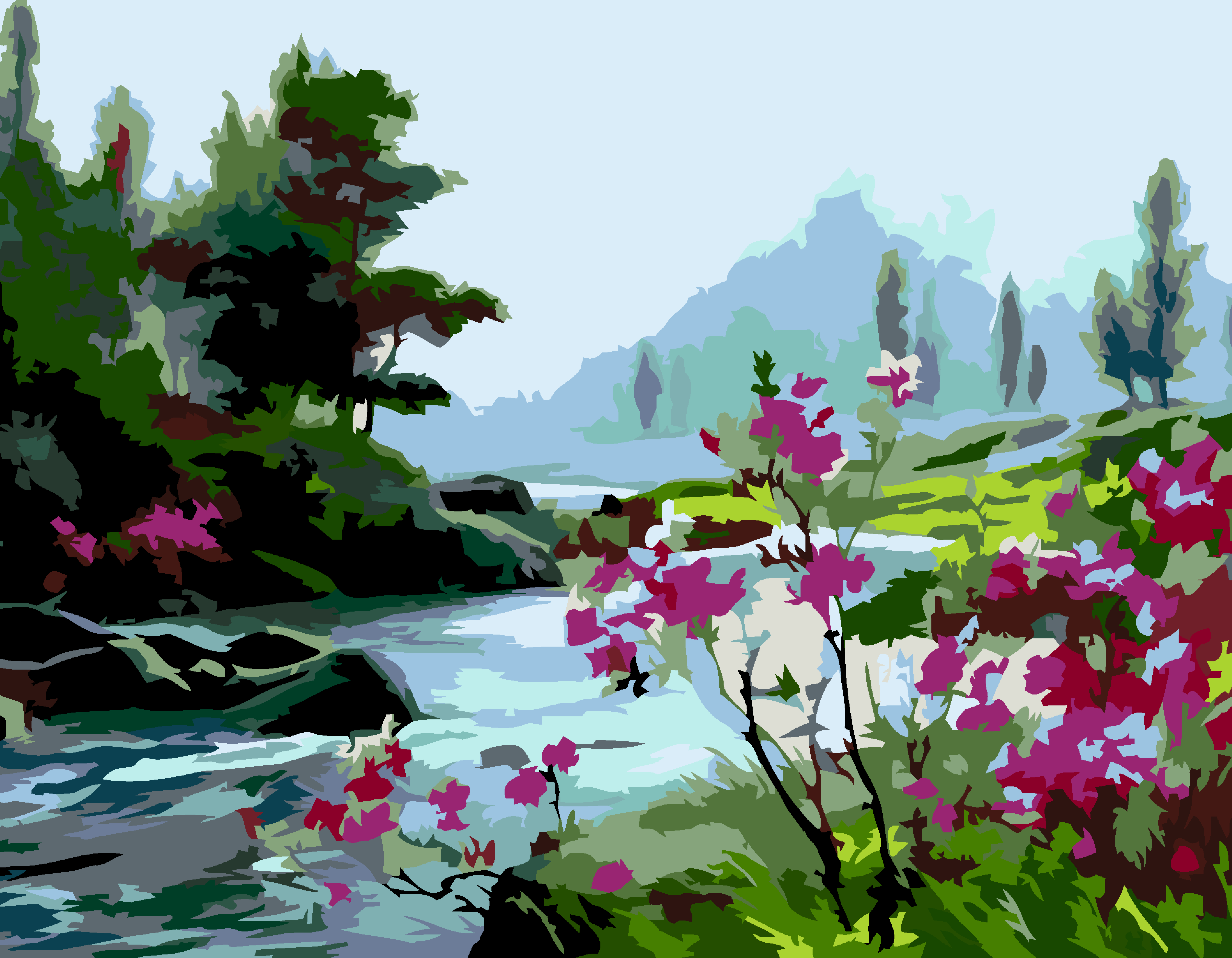 Artwille DIY Paint by Numbers for Adults and Kids, Acrylic Painting Kit -  "Scenery 5.92", 13.8 x 17.7 in - Walmart.com