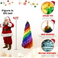 thumbnail image 6 of 6ft Rainbow Spiral Christmas Tree, 1248 Branch Tips, Colorful PVC Artificial Holiday Tree with Unique Spiral Design, Full & Lush Shape, Sturdy Metal Stand for Indoor Christmas Decoration, 6 of 8