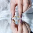 thumbnail image 5 of Rosec Jewels Pear Shape Aquamarine Solitaire Ring with Diamond, Bypass Ring - 6X8 MM, 14K Yellow Gold, US 13.00, 5 of 9