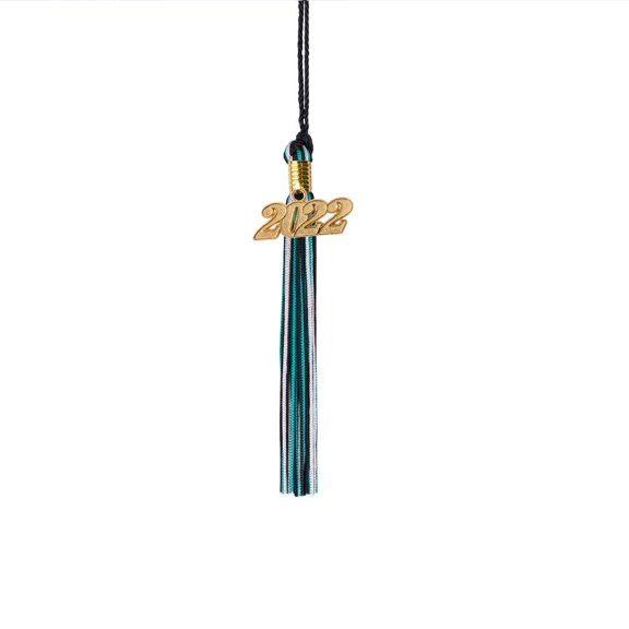 Class Act Graduation Kindergarten Graduation Tassel - 2022 - Gold Charm - 3 Color, Black / Peacock / Silver
