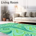 thumbnail image 2 of ODIKA 3'x5' Machine Washable Non-Slip Area Rug, Elegant Swirling Paisley Botanical Whimsical Transitional Motif High Traffic Rug, Green, 662270, 2 of 7