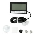 thumbnail image 3 of OULII Clock Display Aquarium Thermometer Plastic Black Indoor Outdoor Use 1Set, 3 of 6
