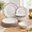 White, variant on 12 Piece Farmhouse Dinnerware Set White Plate And Bowl