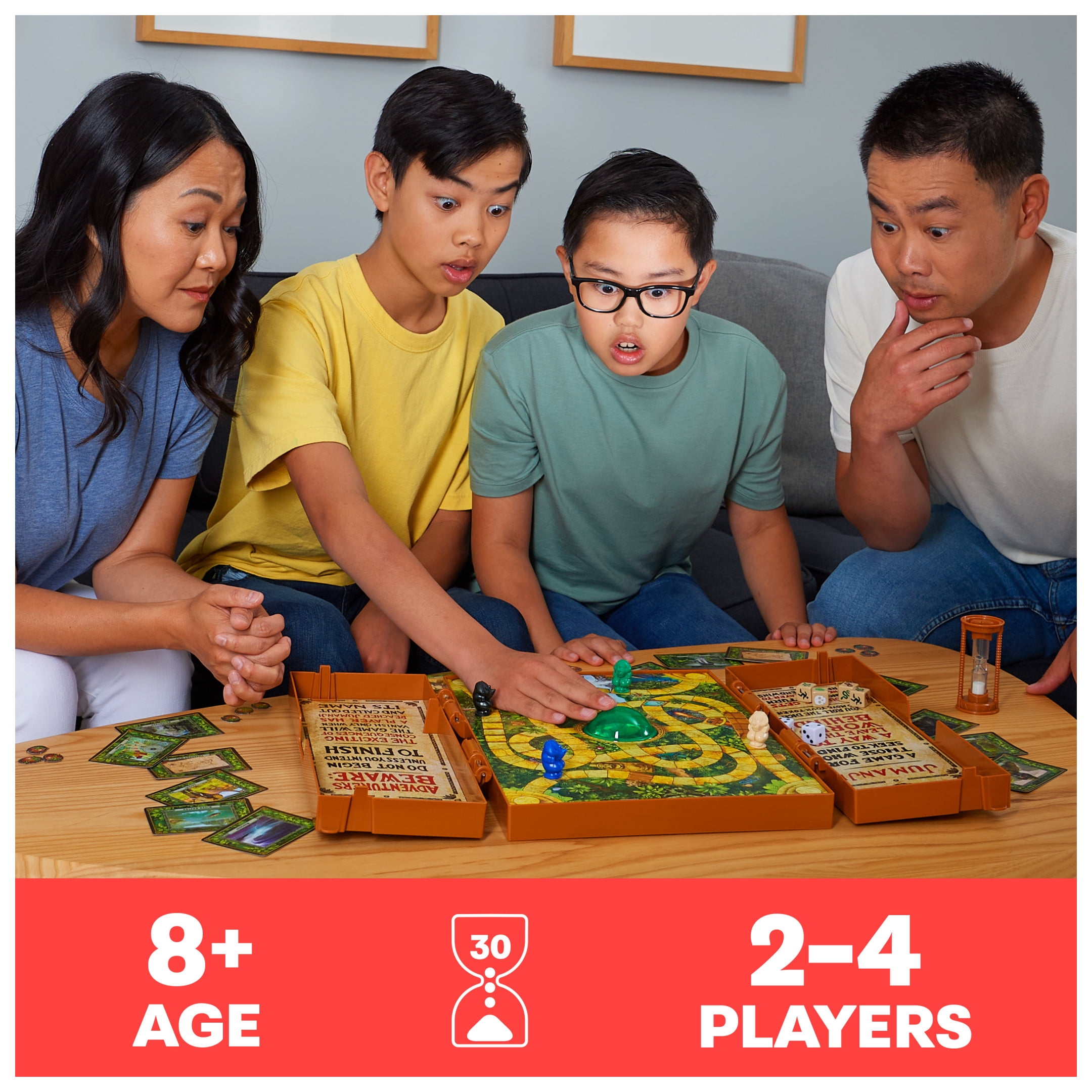 Jumanji Deluxe Game, Immersive Electronic Version of The Classic Adventure Movie Board Game, With Lights and Sounds, Family Game Night Game for Kids & Adults Ages 8 and up