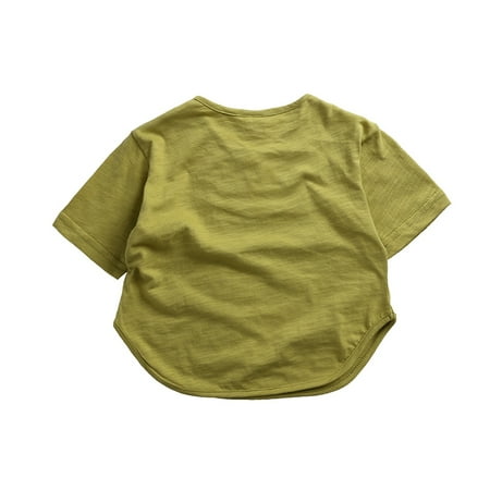 

nsendm Toddler Kids Girls Boys Short Classic Loose Short Soft Short Sleeve Solid T Shirt Tee Tops Clothes Thermal Top for Boys Shirt Mint Green 12 Months