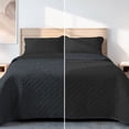 thumbnail image 1 of Colcha Ligera Pinsonic Doble Vista Dreamlab con 2 Fundas de Almohada, Edrecolcha Capitonada Reversible Ultrasuave, Edredón de verano, Individual Tape, Negro y Grafito, 1 of 9