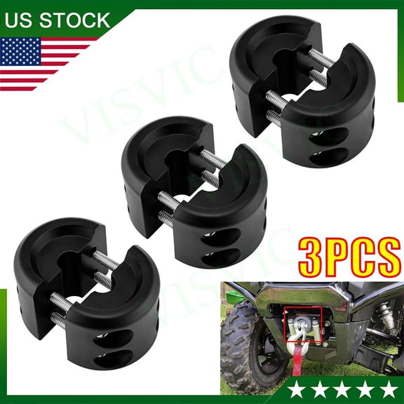 3XUniversal For UTV Winch Cable Hook Stop Stopper Rubber Cushion Rope Line Saver