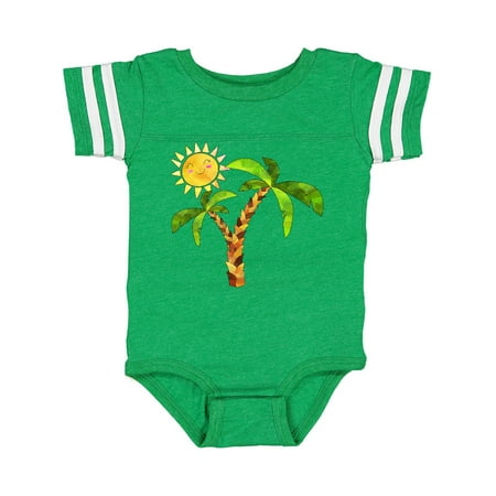 

Inktastic Palm Trees with Cute Smiling Sun Gift Baby Boy or Baby Girl Bodysuit