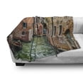 thumbnail image 3 of Venice Soft Flannel Fleece Throw Blanket, Italian City on Water Historical Landmark Famous Streets Houses Gondolas Europe, Cozy Plush for Indoor and Outdoor Use, 50" x 60", Multicolor, by Ambesonne, 3 of 6