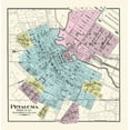 thumbnail image 2 of Thompson 20x20 Black Ornate Wood Framed with Double Matting Museum Art Print Titled - Petaluma California - Thompson 1877, 2 of 4