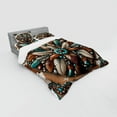 thumbnail image 2 of Ambesonne Rustic Bedding Set 4 Pcs, Southwestern Wreath Ethnic, Calking, Turquoise Redbrown and Tan, 2 of 2