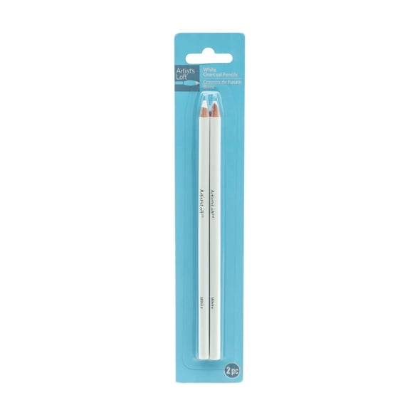 White Charcoal Pencils by Artist's Loft - Ideal for Sketching - Shading & Highlights – Smooth Application for Drawing & Mixed Media - 12 Pack