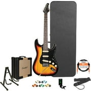 Sawtooth ES Series Electric Guitar with 25 Watt Sawtooth Amp & ChromaCast Accessories, Sunburst w/ Black Pickguard (Box 1 of 2)