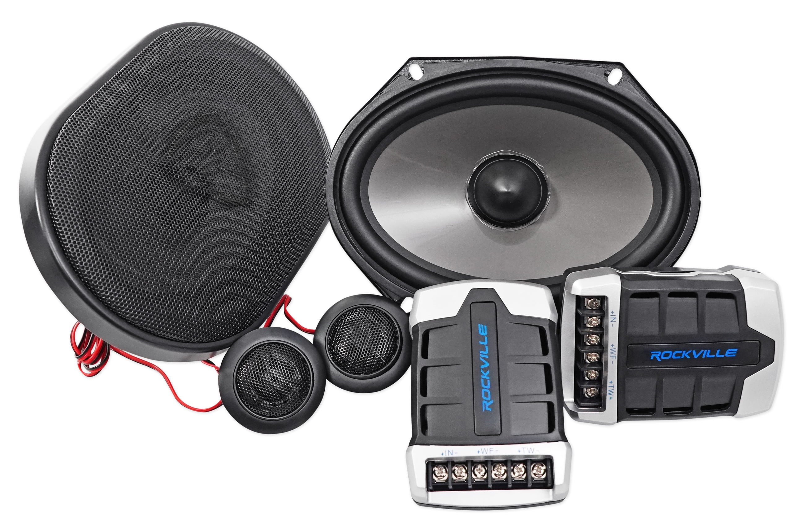 Pair Rockville Rv68 2c 6x8 5x7 Component Speakers 6x8 Coaxial 3