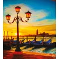 thumbnail image 3 of Ambesonne Venice Duvet Cover Sets, Antique Watercolor Gondolas, 2-Queen, Orange Yellow and Blue, 3 of 7
