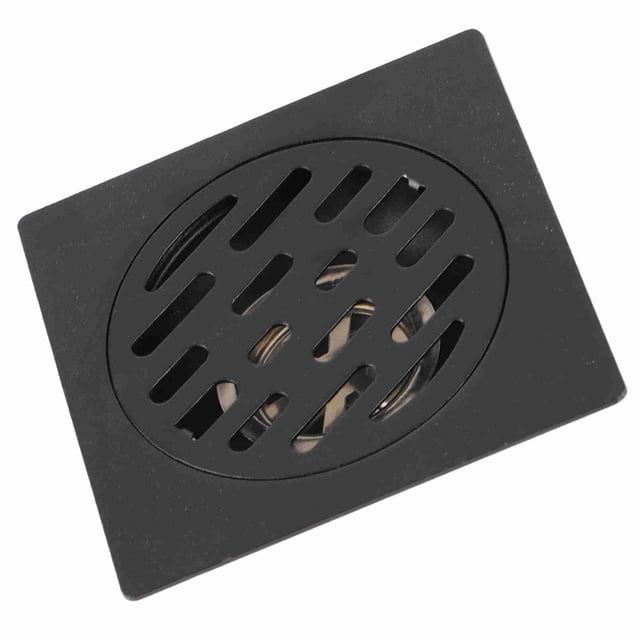 Desagüe de piso ANGGREK Acero inoxidable Negro 10 x 10 x 2,5 cm