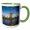Green/White, variant on 3drose, Netherlands, Kinderdijk. Traditional Dutch Windmills, 15oz Two-tone Yellow Mug