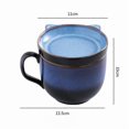 thumbnail image 2 of 480ML Ceramics Coffee Cup,Stoneware Coffee Mugs,Stoneware Coffee,Large Tea Cups Mugs,Cappuccino Cups (blueWith cover), 2 of 5
