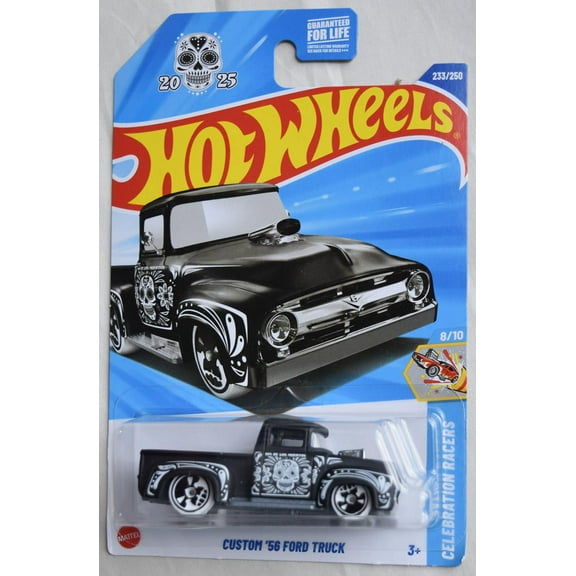 Hot Wheels Custom '56 Ford Truck, Celebration Racers 8/10 [black/white] 233/250 2025 Halloween