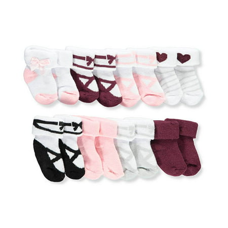 Ballet Slipper Crew Socks, 8-Pack (Baby Girls) (Best Baby Slipper Socks)