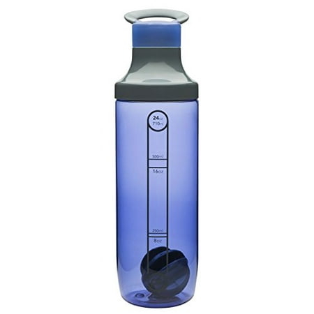 Zak! Designs HydraTrak Water Bottle with Mixer Ball and Chug Lid, Indigo, Mix Protein Shake, Smoothie or Enhanced Water, BPA-free and Break-resistant Plastic, 24 oz.