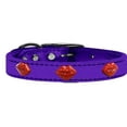 thumbnail image 3 of Mirage Pet Products Leather Lips Dog Collar, Purple, XL/XXL, 3 of 3