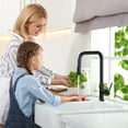 thumbnail image 4 of Wowow 17inch Single Handle Pull Down Sprayer Kitchen Faucet in Oil Rubbed Bronze with Deck Plate, 4 of 6