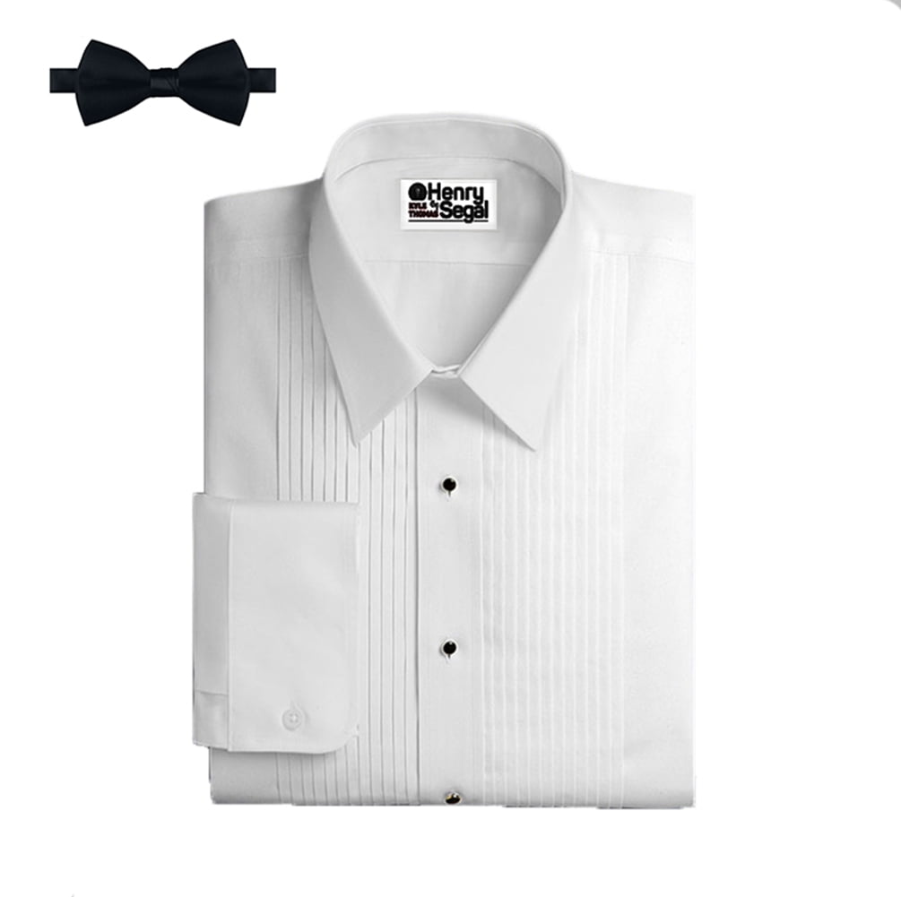 Laydown Collar Pleated Tuxedo Shirt 