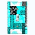 thumbnail image 1 of Metal Light Switch Plate Cover Safari African Tribal Art Pattern Teal SFR007, 1 of 13
