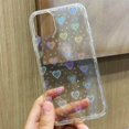 thumbnail image 3 of ORUYROP Compatible with iPhone 11 Pro Max Case, Clear Laser Glitter Bling Heart Soft & Flexible TPU and Hard PC Shockproof Cover Women Girls Heart Pattern Phone Case (Rainbow Heart/Clear), 3 of 7